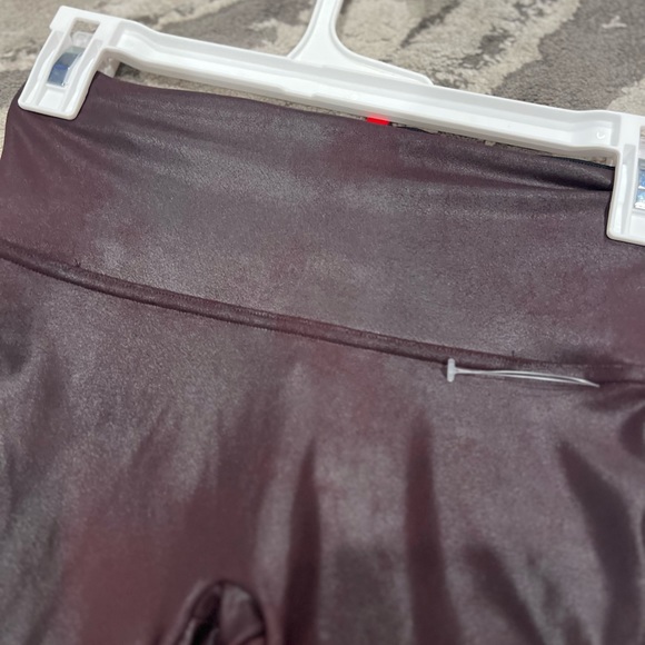 Spanx Faux Leather Legging in Burgundy - Picture 13 of 15